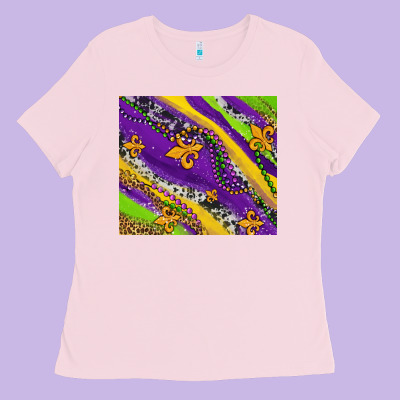 Mardi Gras Fleur Delis Leopard And Cowhide Ladies Tee Designed By Adodesignshop