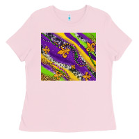 Bubblegum Pink mardi gras fleur delis leopard and cowhide Ladies Tee - AdoDesignShop
