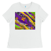 White mardi gras fleur delis leopard and cowhide Ladies Tee - AdoDesignShop