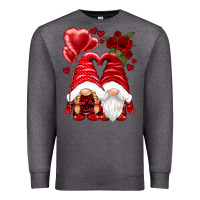 Charcoal Heather valentines day gnomies Premium Sweatshirt - NancyCooperArtShop
