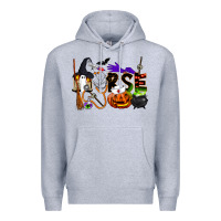 Heather Grey Halloween Nurse Premium Hoodie - LillyAllenDesigns