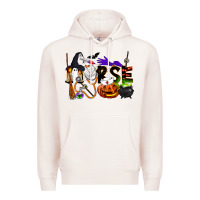 Pale Pink Halloween Nurse Premium Hoodie - LillyAllenDesigns