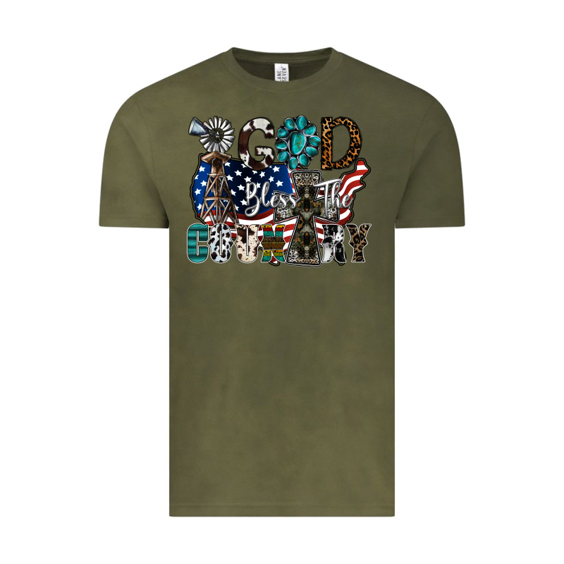 God Bless The Country Vintage Tee by SublimationCraftShop | Teevron