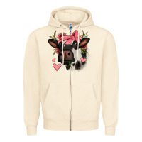 Sandshell valentines day cow Zipper Hoodie - Jasminsmagicworld