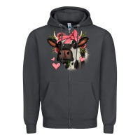 Smoke valentines day cow Zipper Hoodie - Jasminsmagicworld