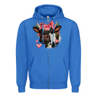 True Royal valentines day cow Zipper Hoodie - Jasminsmagicworld
