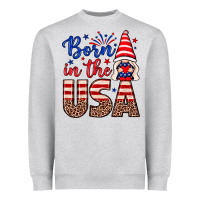 Heather Grey Born in the USA gnome Heavyweight Sweatshirt - Neo Western