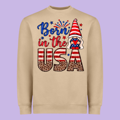 Born In The Usa Gnome Heavyweight Sweatshirt Designed By Neo Western