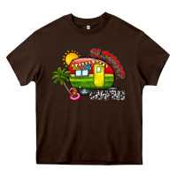Chocolate Brown summer camping Heavy Core Tee - CowhideDigitalArt