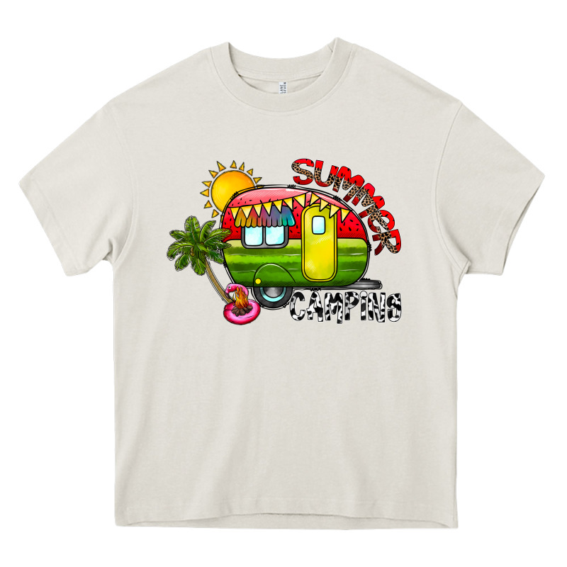 Summer Camping Heavy Core Tee by CowhideDigitalArt | Teevron
