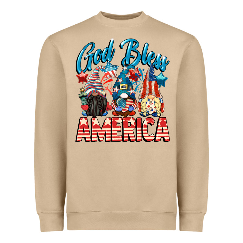 God Blessed America Gnomes 4th Of July Heavyweight Sweatshirt by CowGirlArtShop | Teevron