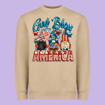 God Blessed America Gnomes 4th Of July Heavyweight Sweatshirt Designed By Cowgirlartshop