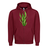 Burgundy snake plant Zipper Hoodie - LillyAllenDesigns