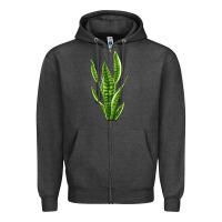 Charcoal Heather snake plant Zipper Hoodie - LillyAllenDesigns