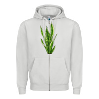 Dove Grey snake plant Zipper Hoodie - LillyAllenDesigns