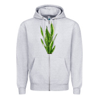 Heather Grey snake plant Zipper Hoodie - LillyAllenDesigns