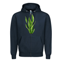 Navy snake plant Zipper Hoodie - LillyAllenDesigns