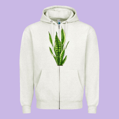 Snake Plant Zipper Hoodie Designed By Lillyallendesigns