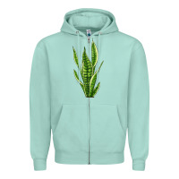 Seafoam snake plant Zipper Hoodie - LillyAllenDesigns