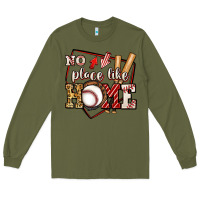 Army Green no place like home baseball Long Sleeve Tee - Jasminsmagicworld