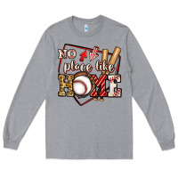 Heather Grey no place like home baseball Long Sleeve Tee - Jasminsmagicworld