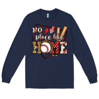 Navy no place like home baseball Long Sleeve Tee - Jasminsmagicworld