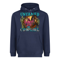 Navy untamed cowgirl Heavyweight Hoodie - NancyCooperArtShop