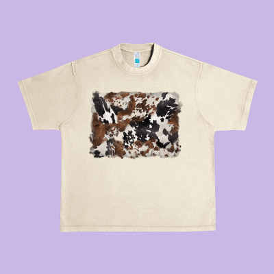 Black And Brown Cowhide Background Urban Heavy Tee Designed By Barkaloodesign