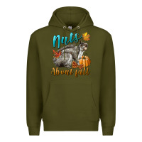 Army Green Nuts About Fall Squirrel Premium Hoodie - LillyAllenDesigns