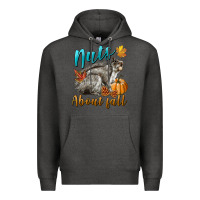Charcoal Heather Nuts About Fall Squirrel Premium Hoodie - LillyAllenDesigns