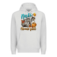 Dove Grey Nuts About Fall Squirrel Premium Hoodie - LillyAllenDesigns