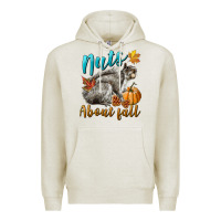 Oatmeal Heather Nuts About Fall Squirrel Premium Hoodie - LillyAllenDesigns