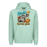 Seafoam Nuts About Fall Squirrel Premium Hoodie - LillyAllenDesigns