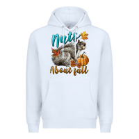 White Nuts About Fall Squirrel Premium Hoodie - LillyAllenDesigns
