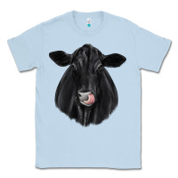 Dusty Blue black angus Classic Tee - JahusDesignShop