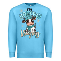 Ocean Blue i'm udderly freezing baby cow Premium Sweatshirt - MaliasSmallBusiness