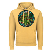 Vintage Mustard Christmas Santa Claus round Vintage Hoodie - RanaPortraitStore