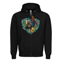 Black western heart bullfighter  cactus sunflower aztek pattern Zipper Hoodie - BarkalooDesign