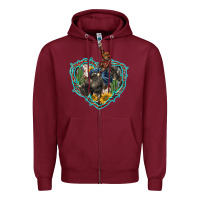 Burgundy western heart bullfighter  cactus sunflower aztek pattern Zipper Hoodie - BarkalooDesign