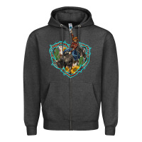 Charcoal Heather western heart bullfighter  cactus sunflower aztek pattern Zipper Hoodie - BarkalooDesign