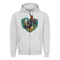 Dove Grey western heart bullfighter  cactus sunflower aztek pattern Zipper Hoodie - BarkalooDesign