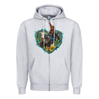 Heather Grey western heart bullfighter  cactus sunflower aztek pattern Zipper Hoodie - BarkalooDesign