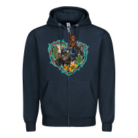 Navy western heart bullfighter  cactus sunflower aztek pattern Zipper Hoodie - BarkalooDesign