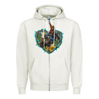 Oatmeal Heather western heart bullfighter  cactus sunflower aztek pattern Zipper Hoodie - BarkalooDesign