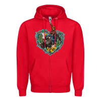 Red western heart bullfighter  cactus sunflower aztek pattern Zipper Hoodie - BarkalooDesign