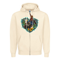 Sandshell western heart bullfighter  cactus sunflower aztek pattern Zipper Hoodie - BarkalooDesign