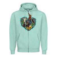 Seafoam western heart bullfighter  cactus sunflower aztek pattern Zipper Hoodie - BarkalooDesign