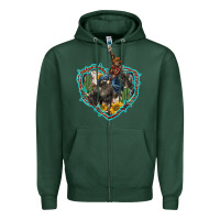 Sports Green western heart bullfighter  cactus sunflower aztek pattern Zipper Hoodie - BarkalooDesign