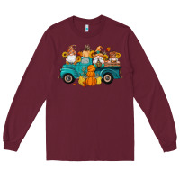 Burgundy fall gnomes truck pumpkin sunflowers Long Sleeve Tee - Artiststas