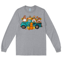 Heather Grey fall gnomes truck pumpkin sunflowers Long Sleeve Tee - Artiststas